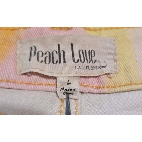 Peach Love California Flare Tie Dye Pants womens sz Large 30x32 Boho High rise - Picture 5 of 6